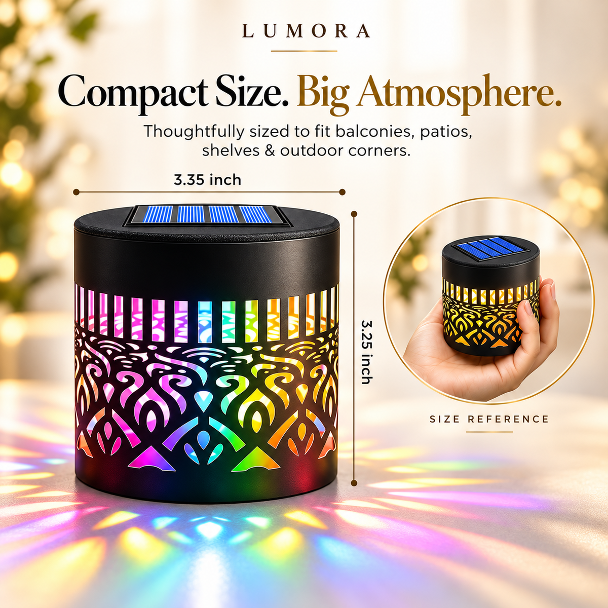 Lumora Solar Mandala Fence Light