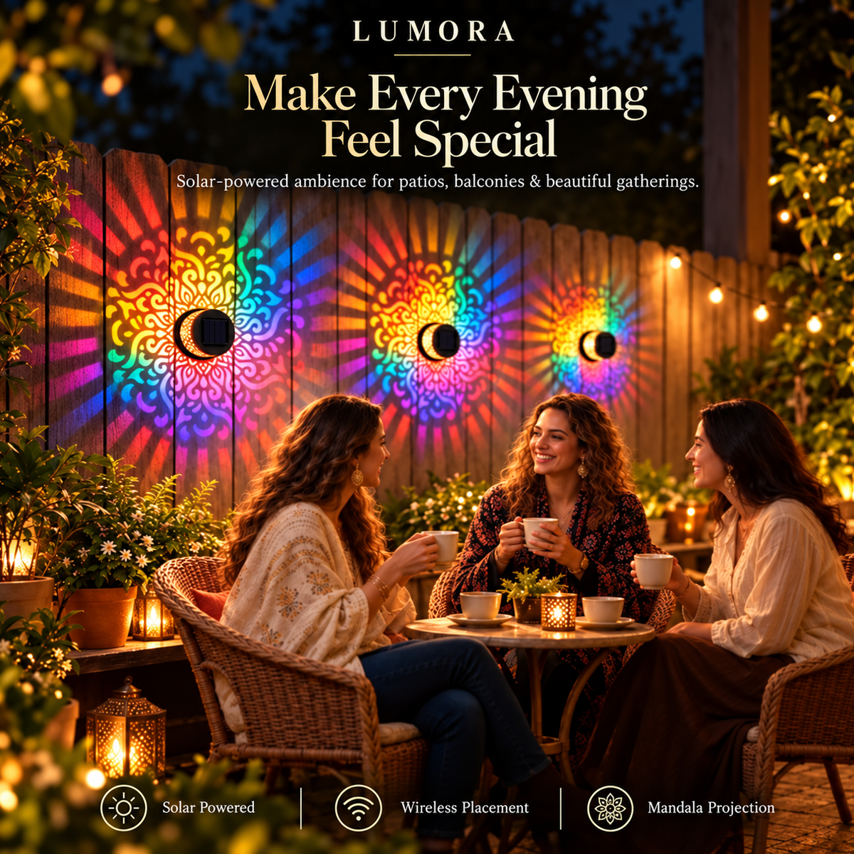 Lumora Solar Mandala Fence Light