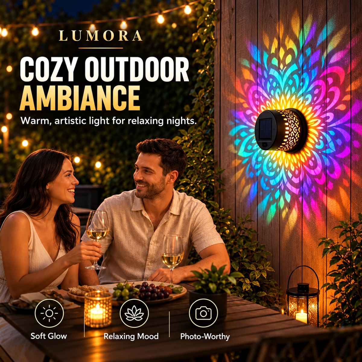 Lumora Solar Mandala Fence Light