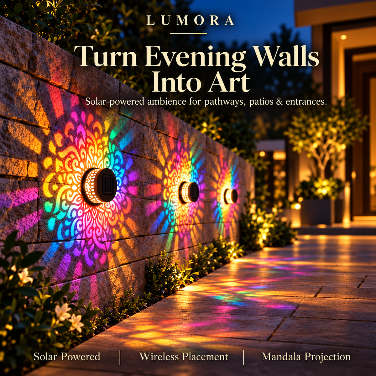 Lumora Solar Mandala Fence Light